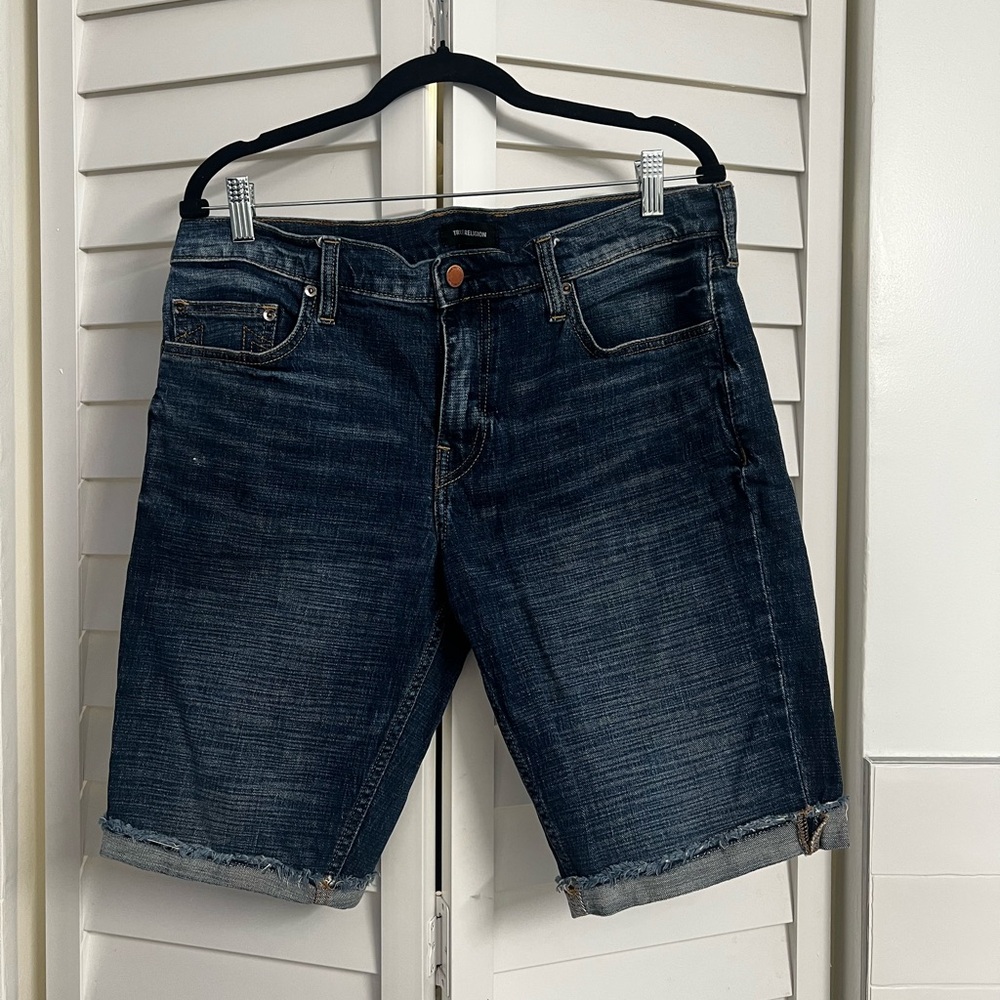 True Religion Indigo Denim Shorts
